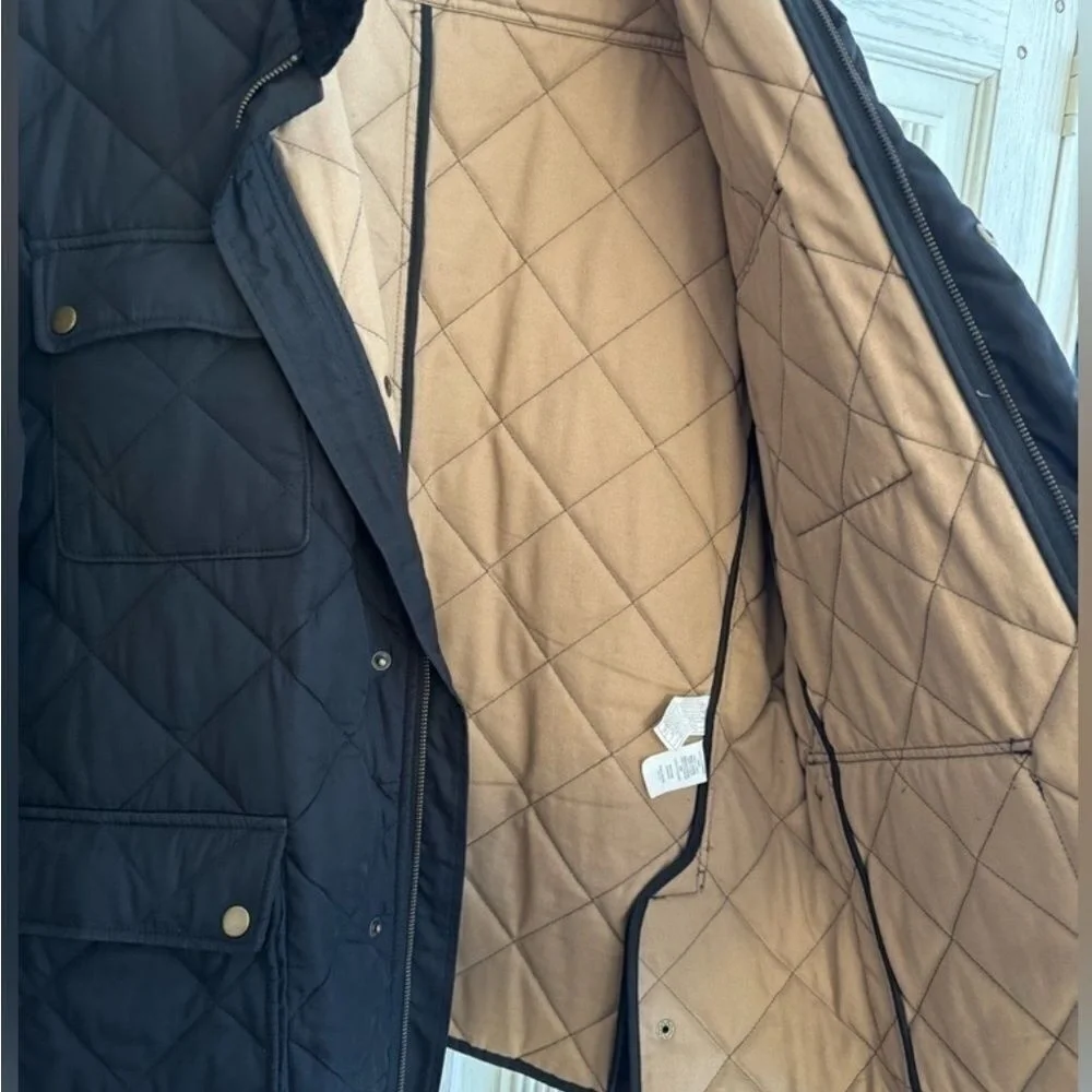 J CREW‎ Mens Greyson Quilted and Corduroy Barn Black Jacket, Size XXL